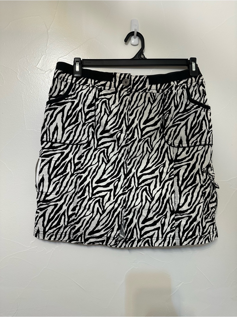 Chico's Black & White Zebra Print Mini Skirt